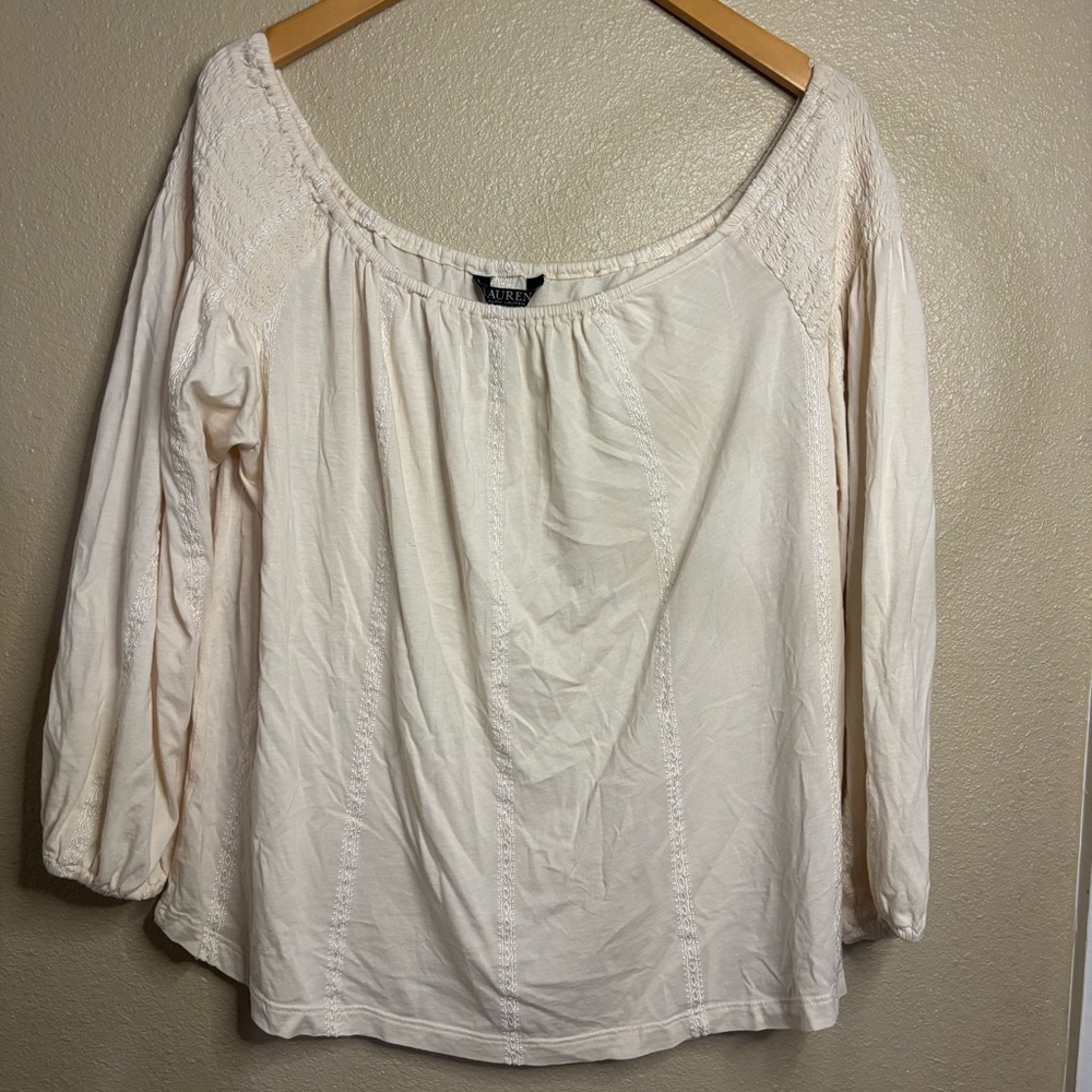 Lauren Ralph Lauren Cream Blouse size M
